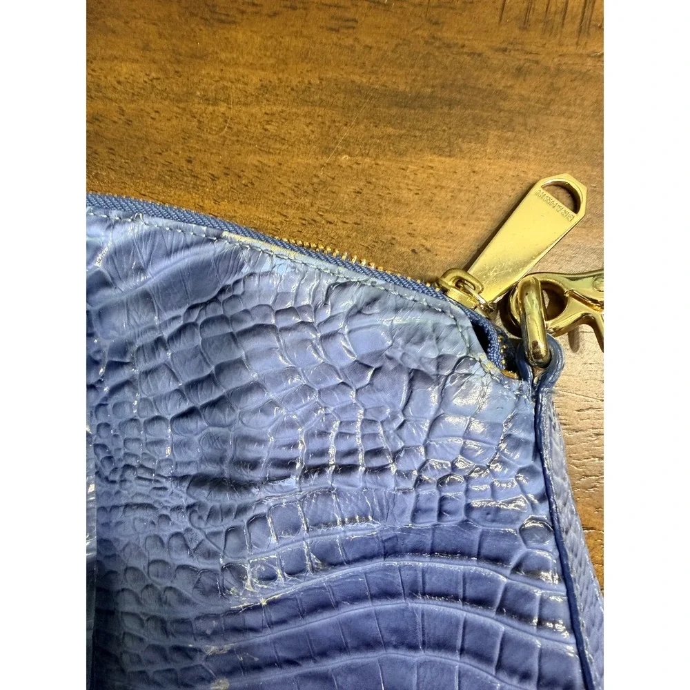 Brahmin Duxbury Satchel Periwinkle Blue Melbourne Embossed Leather Handbag